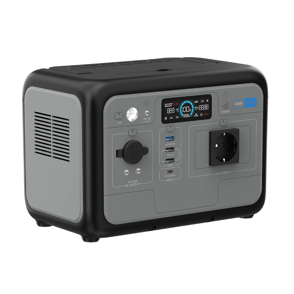 Портативна зарядна станція Oukitel P800E, 800W, 512Wh, LiFePO4, Black - 4