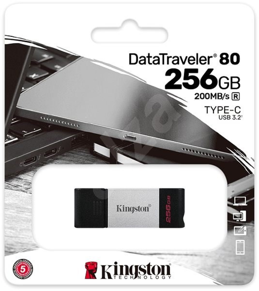 Флешка Kingston USB 3.2 DT 80 256GB Type-C - 4