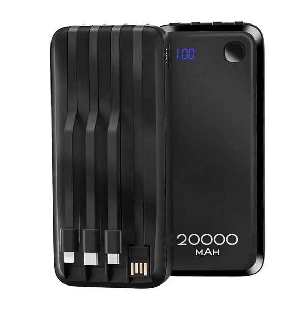 Power Bank Konfulon A23S 20000mAh, Cable Micro/iPhone/TypeC Black - 1