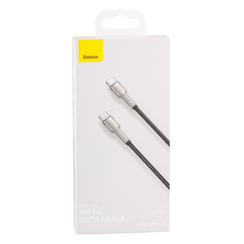 Кабель Baseus Cafule Metal Data Cable, Type-C to Type-C, 100W, 2m, Black - 6