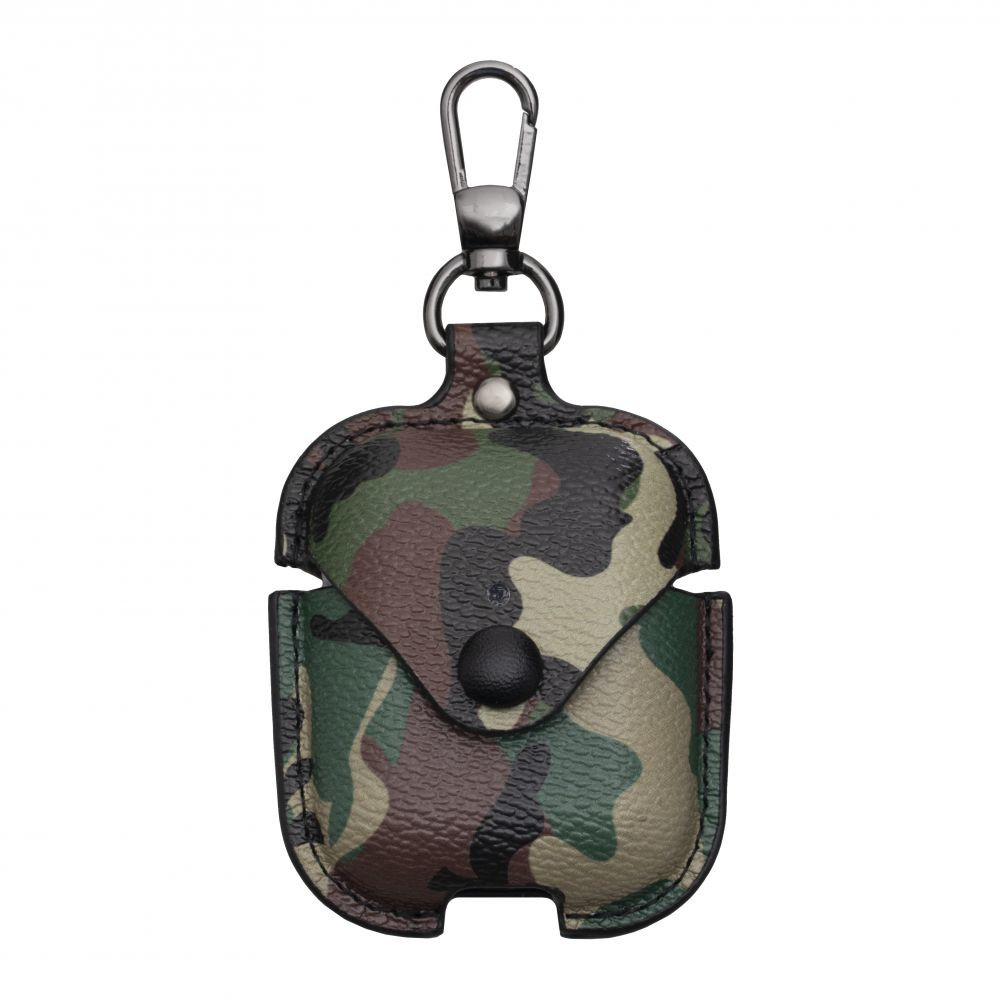 Silicone Case for AirPods Camouflage Leather Black-Brown - 4