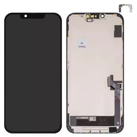 Дисплейний модуль для iPhone 14 Plus, High Copy, без мікросхеми, OLED, GX OEM hard, Black - 1