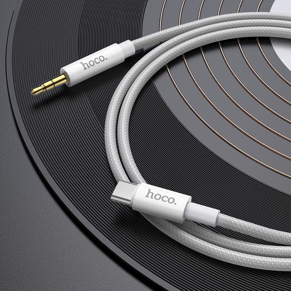 Кабель AUX Hoco UPA19, Type-C to Jack 3.5 mm, 1m, Gray - 6