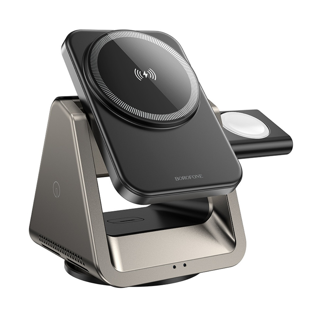 Безпровідний зарядний пристрій Borofone BQ30, 3 in 1, Metal Gray - 5