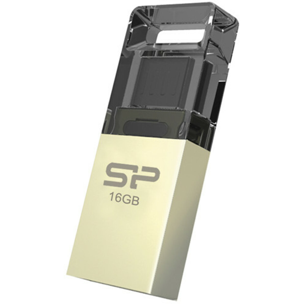 Flash SiliconPower USB 2.0 Mobile X10 MicroUSB OTG 16Gb Champague metal - 1