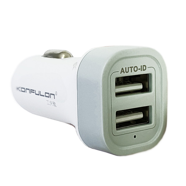 Автомобільний Зарядний Пристрій Konfulon C17 Dual USB, 2A, Gray - 2