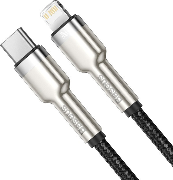 Кабель Baseus Cafule Metal Data Cable, Type-C to Lightning, PD 20W, 2m, Black - 1