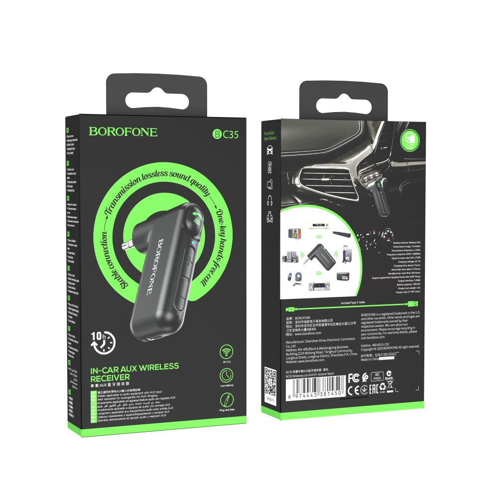 FM-модулятор Borofone BC35 Wideway, Black - 4