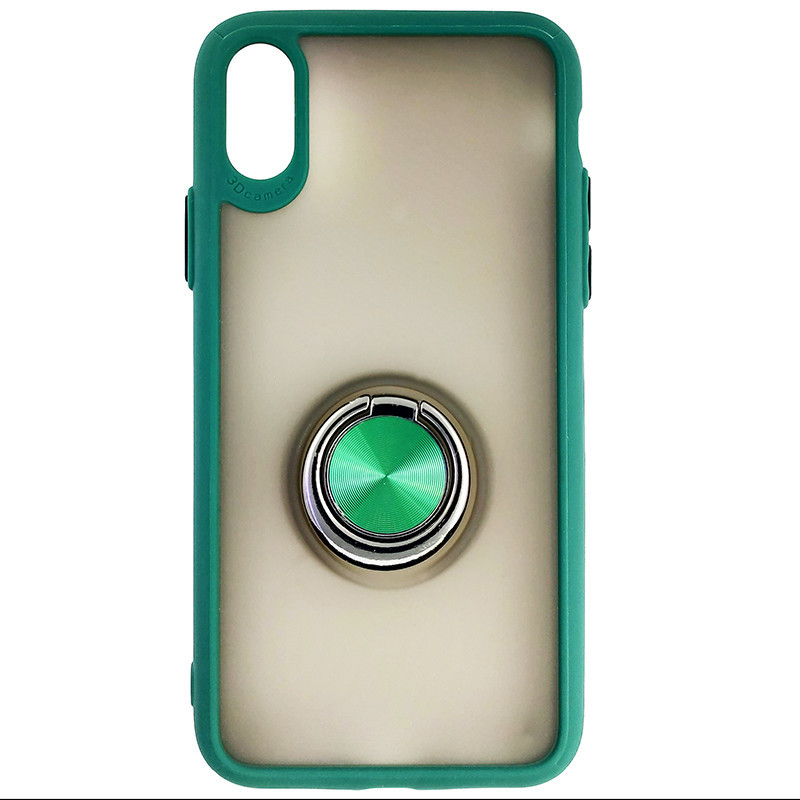 Чохол Totu Copy Ring Case iPhone XR Green+Black - 3