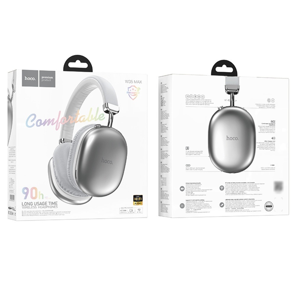 Безпровідна гарнітура Hoco W35 Max Joy, Silver - 9