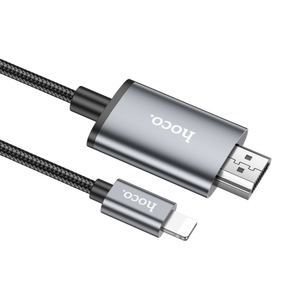 Кабель Hoco UA27, Lightning to HDMI, 1m, Gray - 9