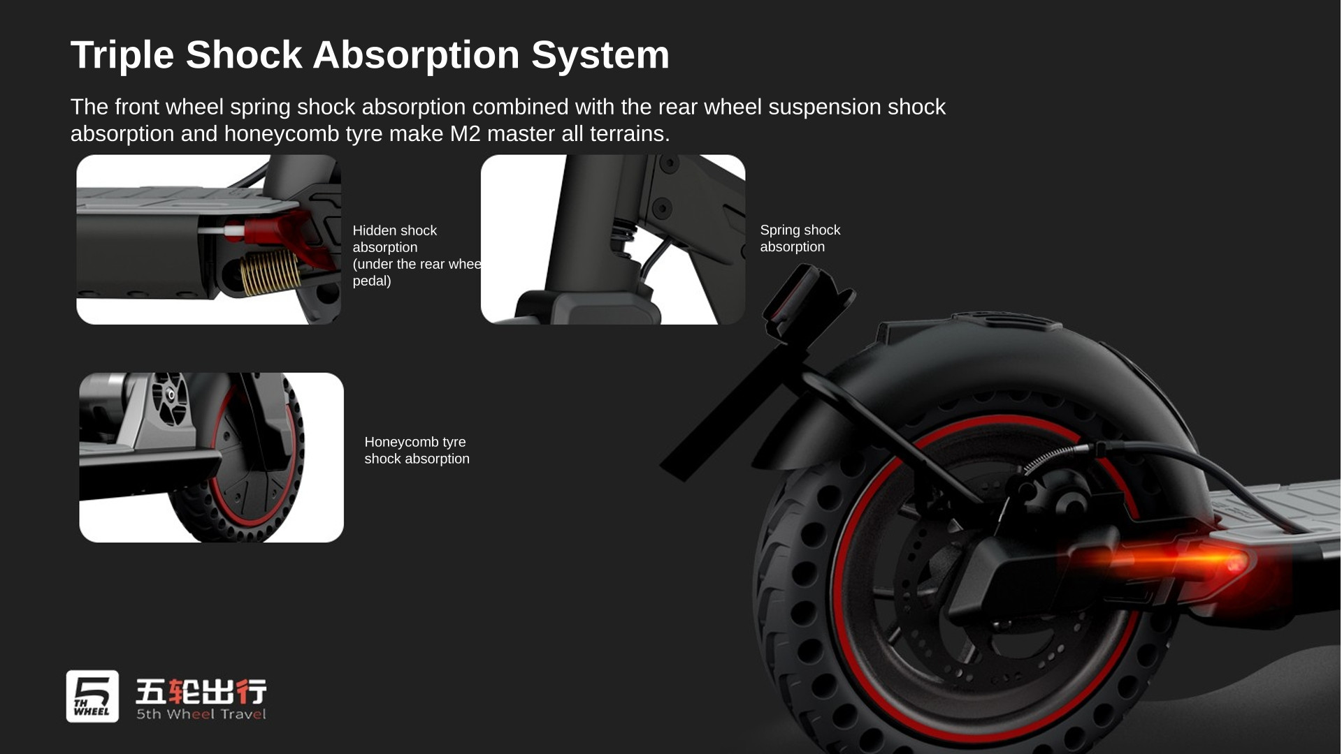 Електросамокат 5TH Weel Scooter M2, Black - 3