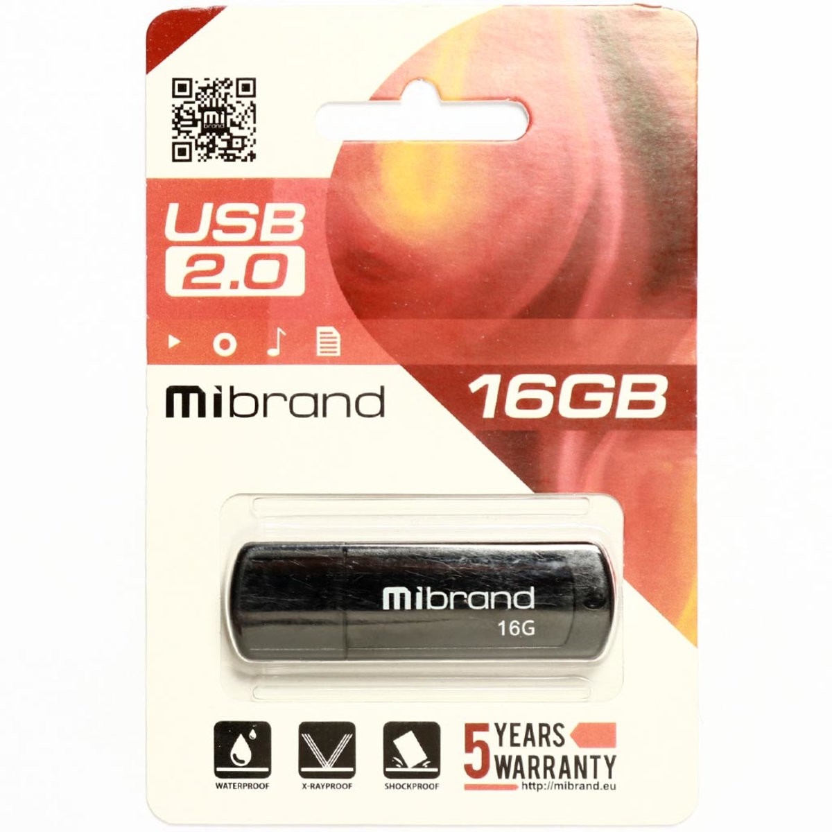 Флешка Mibrand USB 2.0 Grizzly 16Gb Black - 2
