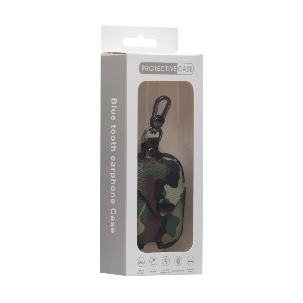 Silicone Case for AirPods Camouflage Leather Black-Brown - 2