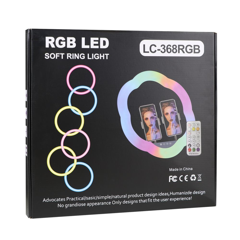 Кільцева лампа RGB LC-368 (Flower Type) 36cm Black - 5