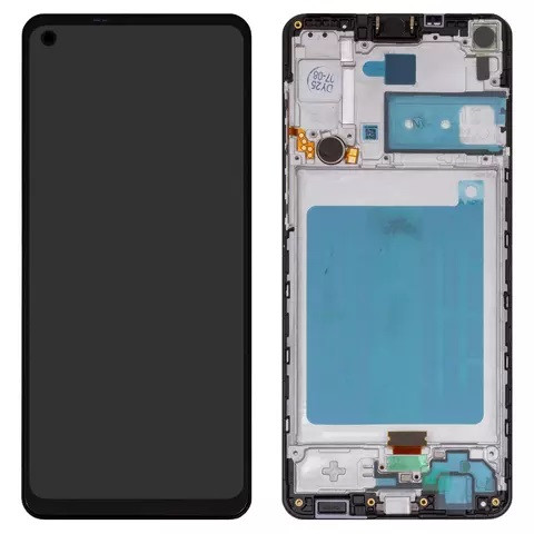 Дисплейний модуль для Samsung A217 Galaxy A21s, з рамкою, Service Pack, Black - 1