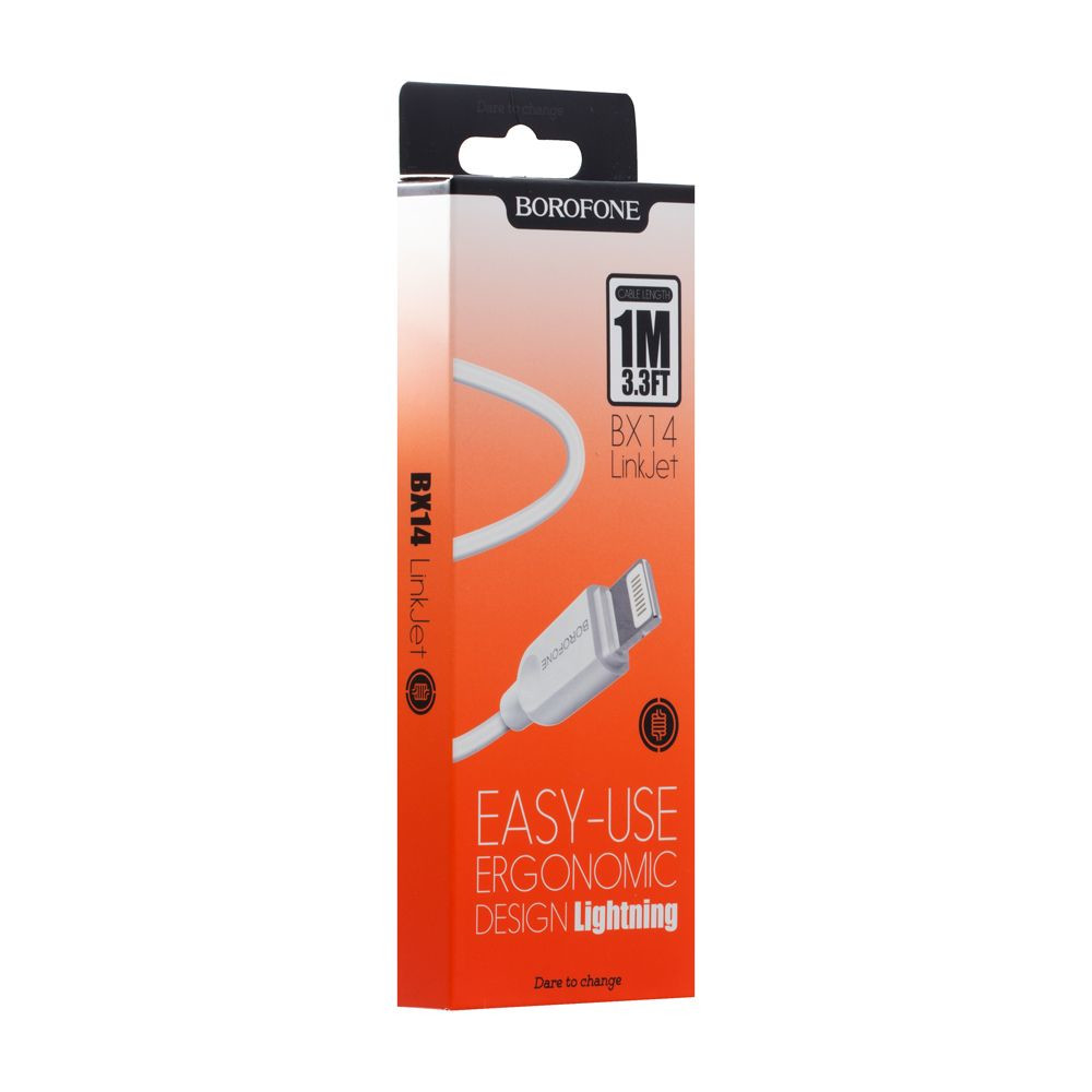 Кабель Borofone BX14 Linkjet, Lightning, 1m, 2.4A, White - 3