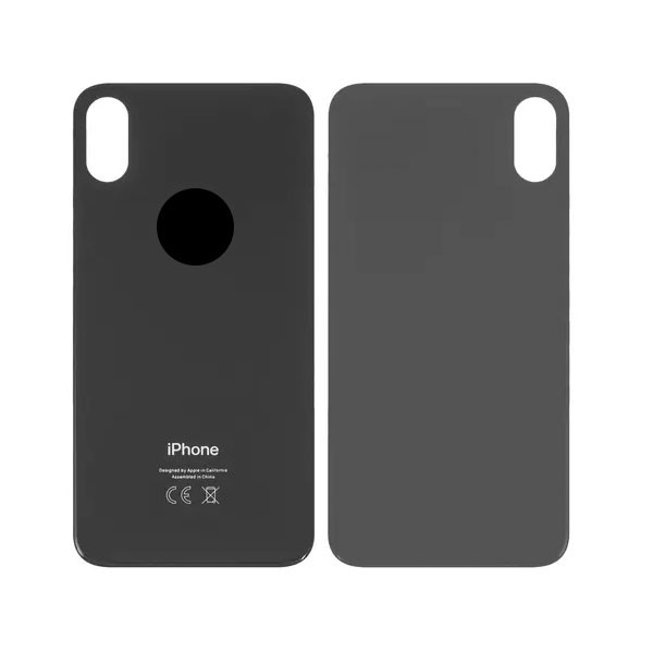 Задня панель корпуса для iPhone X, чорна, не потрібно знімати скло камери, big hole - 1