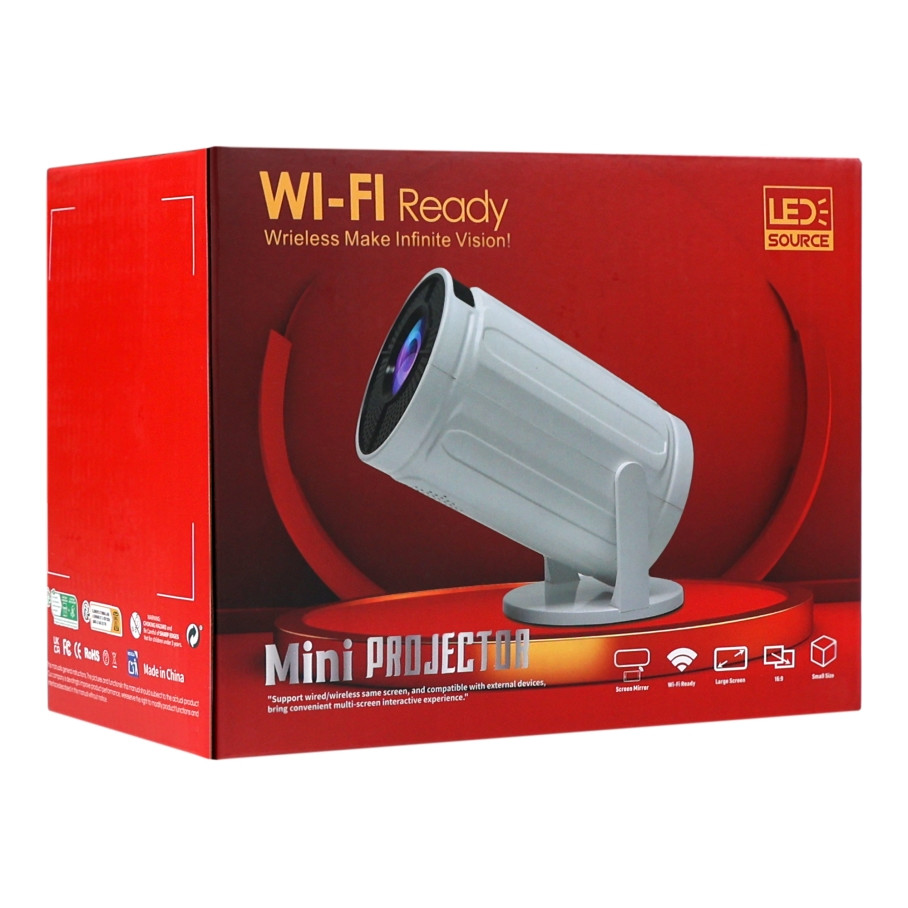 Проектор FIRE 408, 1080P, Wi-F, Bluetooth, White - 2