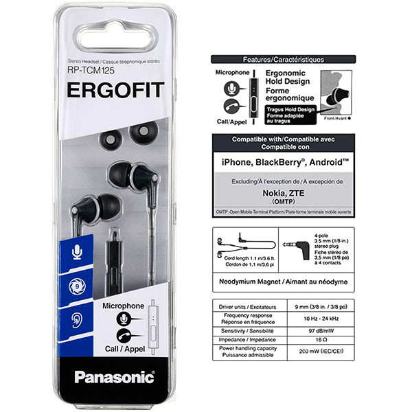 Гарнітура Panasonic Ergofit RP-TCM125 Black - 2