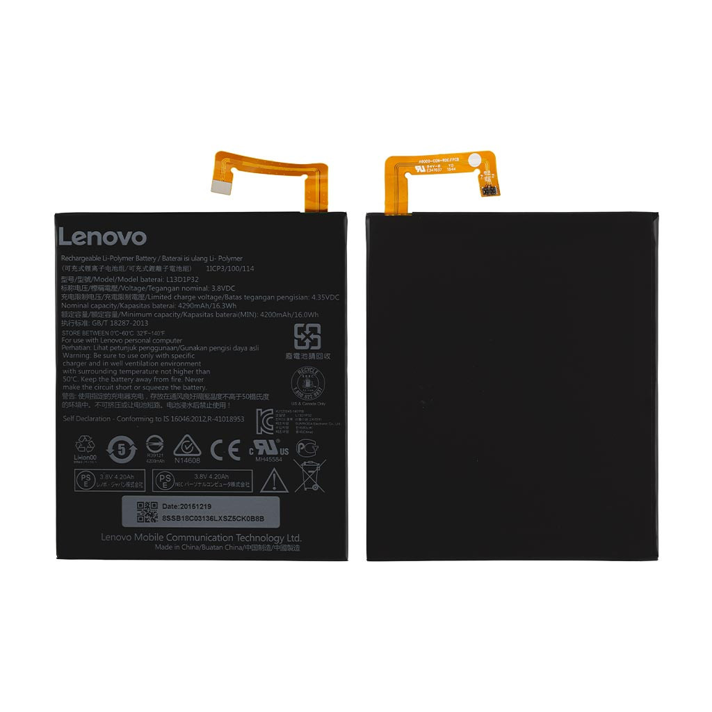 Акумулятор Lenovo IdeaTab A5500, Tab 2 A8-50F, Tab A8-50, L13D1P32, (4290mAh) - 1