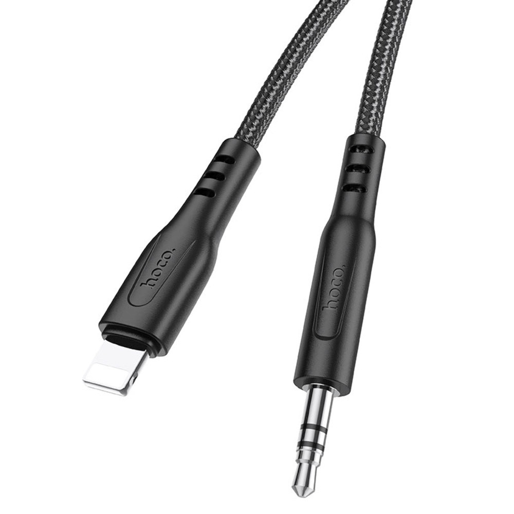Кабель AUX Hoco UPA18, Lightning to Jack 3.5 mm, 1m, Black - 1