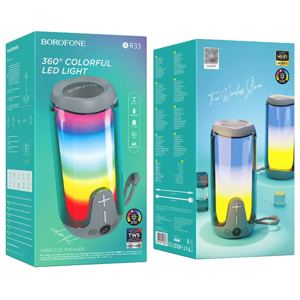 Безпровідна колонка Borofone BR33 Pulse, Gray - 5