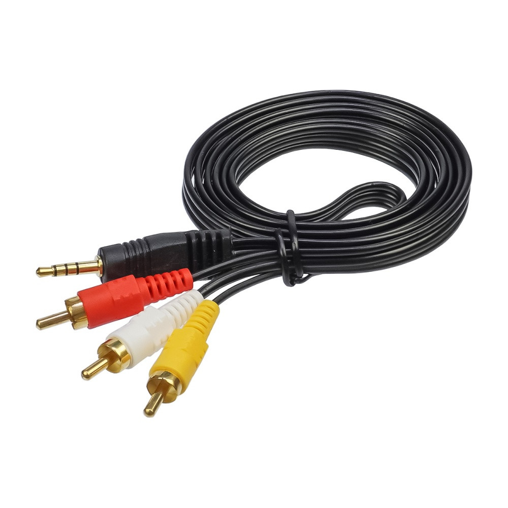 Мультимедійний кабель TRS Jack 3.5 to 3RCA 1.5m, Black - 1