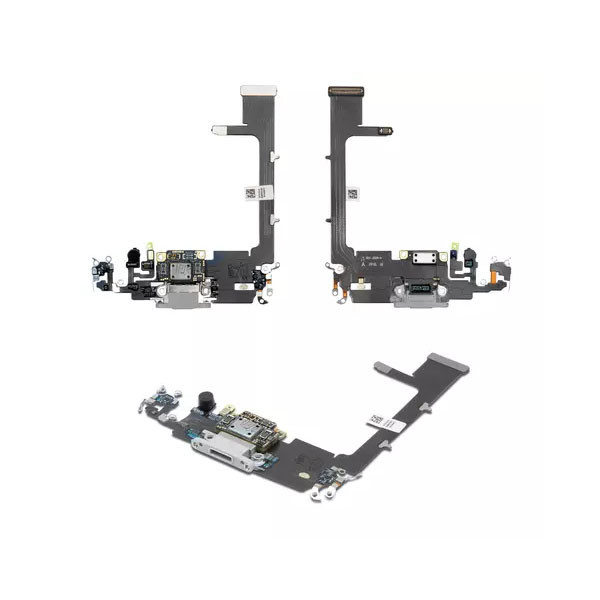 Шлейф для iPhone 11 Pro, з роз'ємом зарядки та мікрофоном, Original PRC, Matte Silver - 1