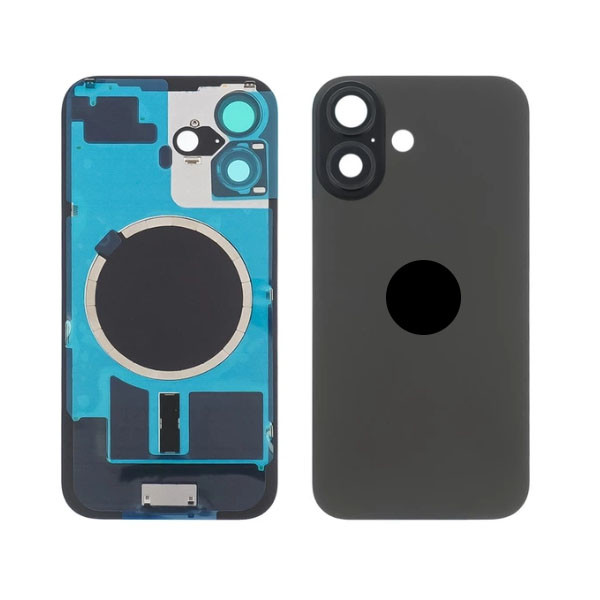 Задня кришка для iPhone 16, зі склом камери, Original PRC, Black - 1