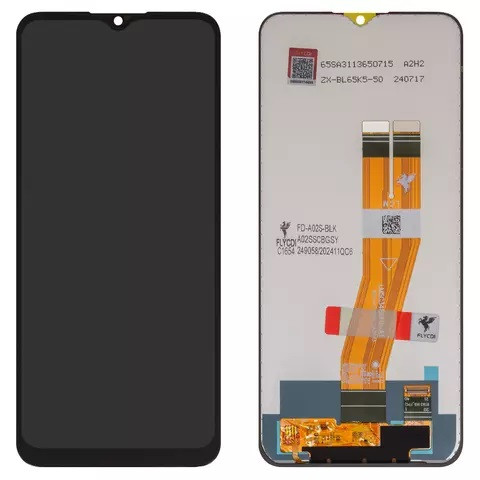 Дисплейний модуль для Samsung A025F/DS Galaxy A02s, FLYCDI, з жовтим шлейфом, Black - 1