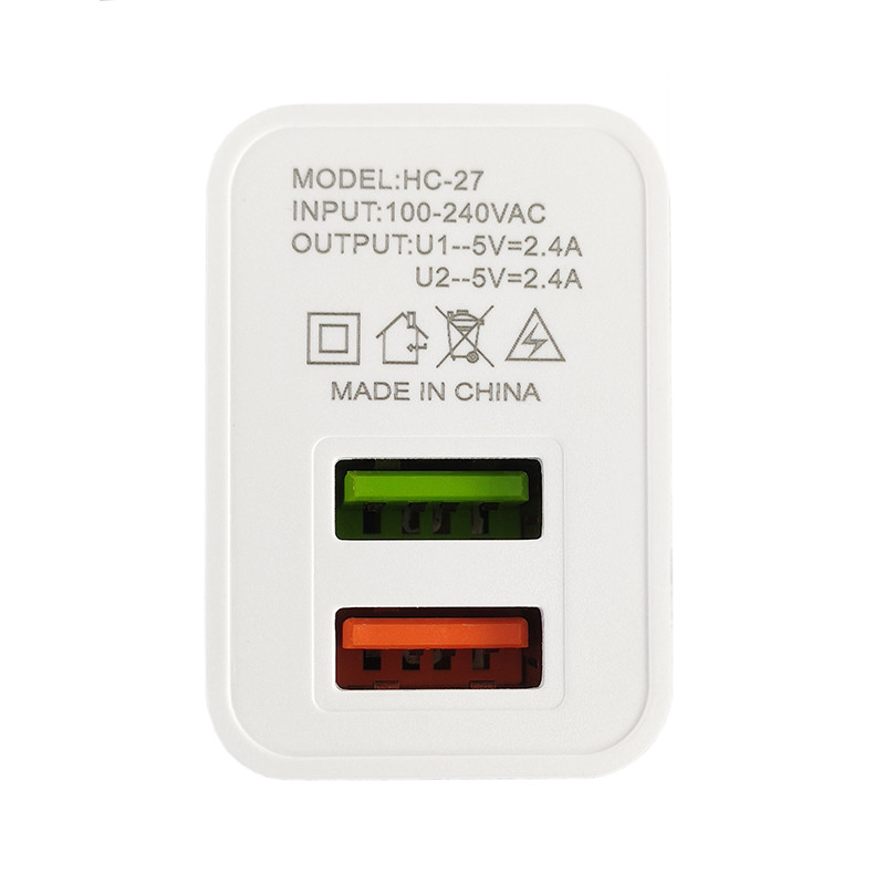 Мережевий Зарядний Пристрій iEnergy HC-27, Cable Type-C, 2xUSB, 2,4A, White - 3