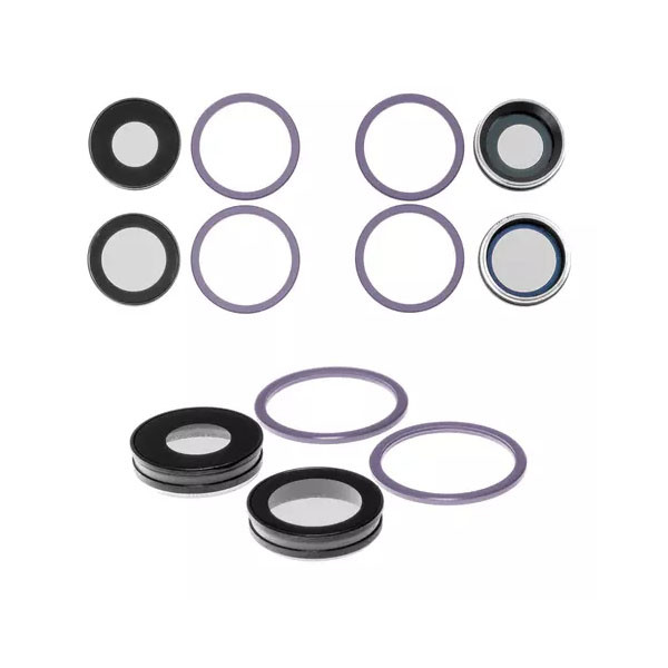 Скло камери для iPhone 11, з рамкою, комплект 4 шт., Purple  - 1