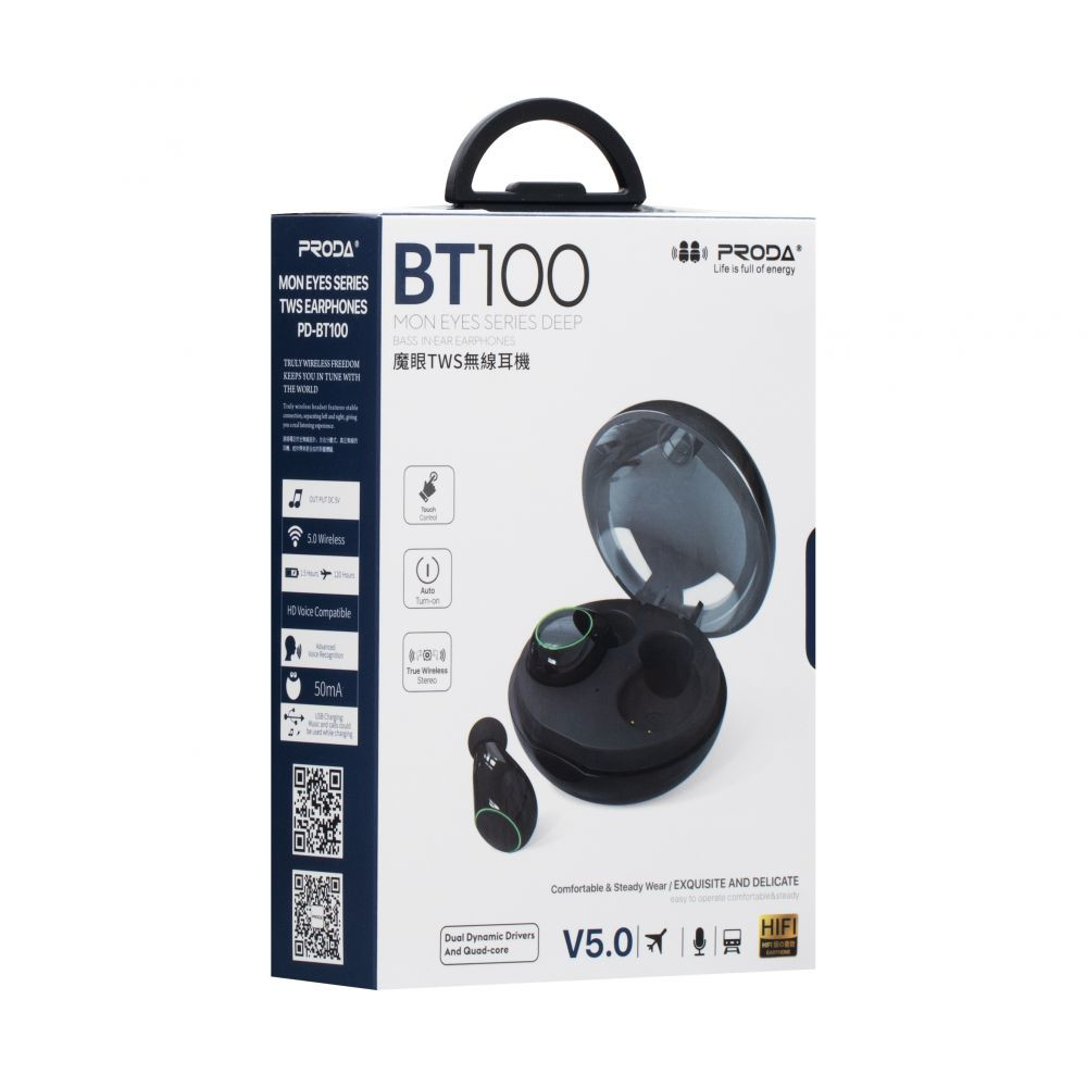 Безпровідна гарнітура Proda PD-BT100 TWS Black - 2