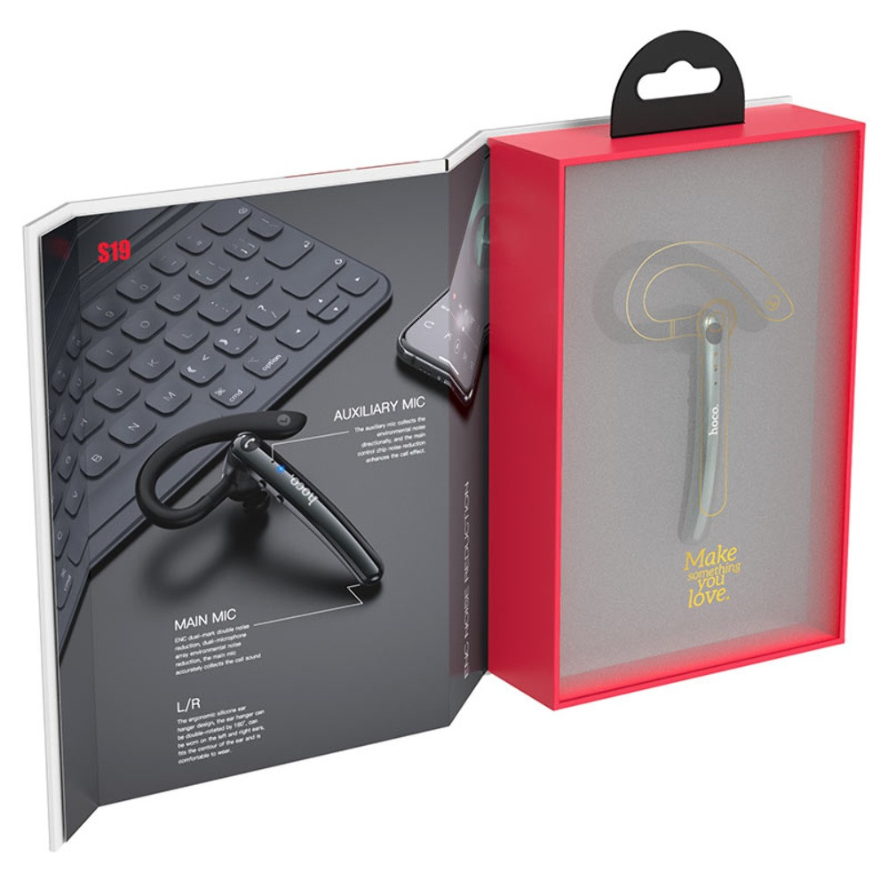 Безпровідна гарнітура Hoco S19, Silver - 5