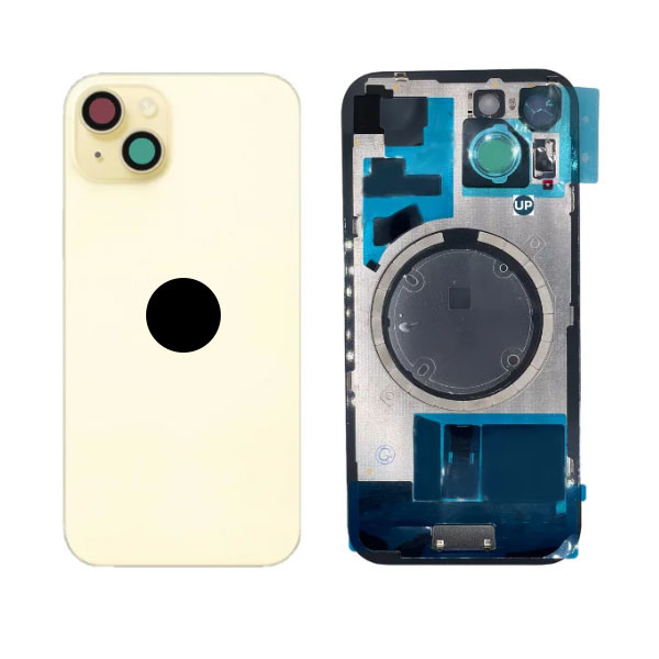 Задня кришка для iPhone 15, зі склом камери, Original PRC, Yellow - 1