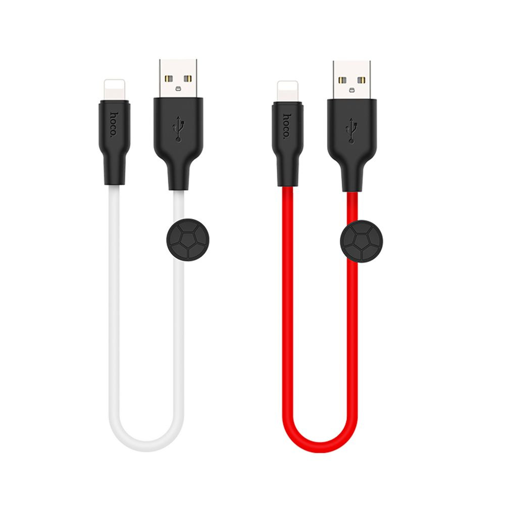 Кабель Hoco X21 Plus Silicone Lightning 0.25m Black-White - 8