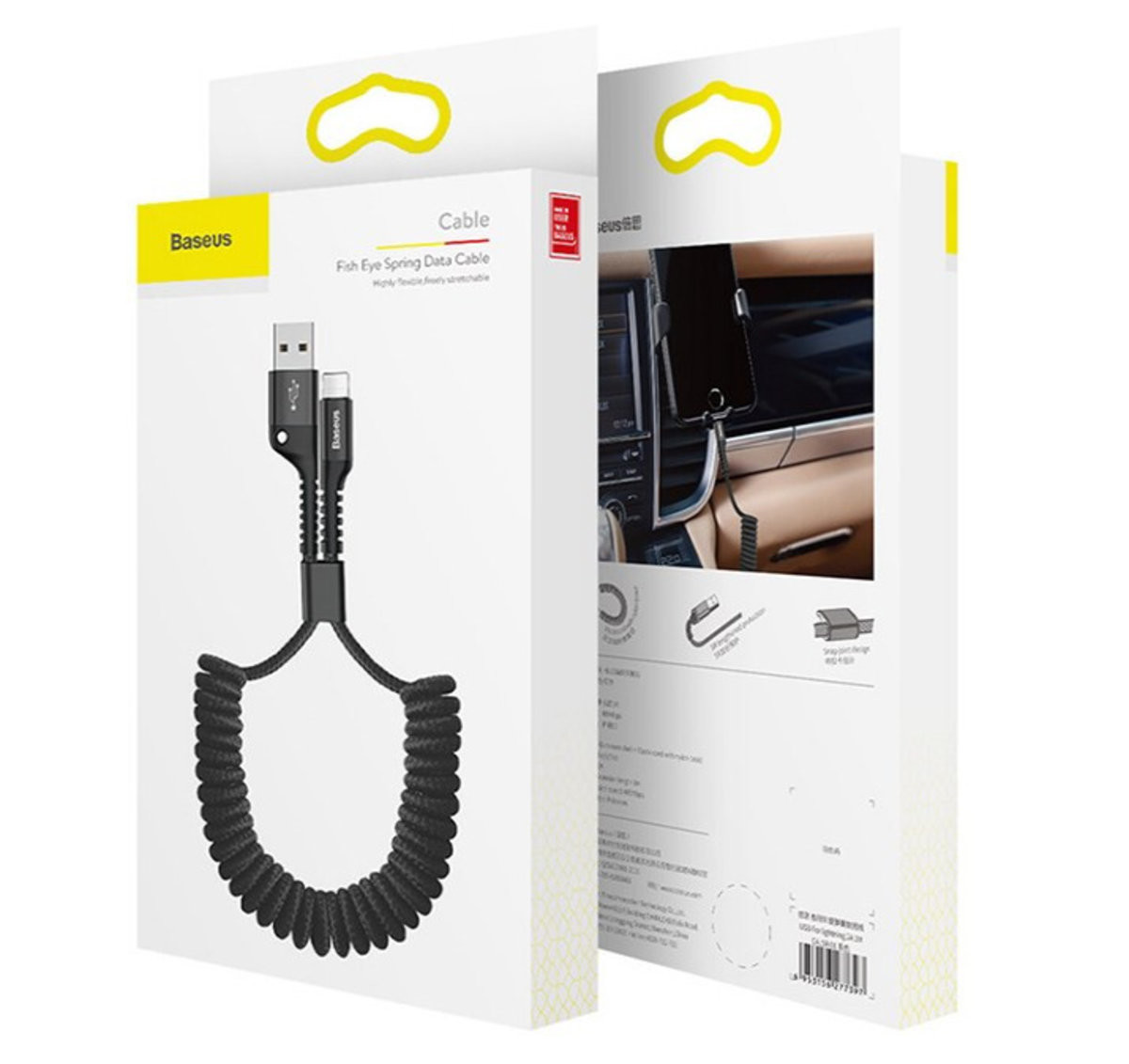 Кабель Baseus Fish eye Spring Data Cable Lightning Black - 3