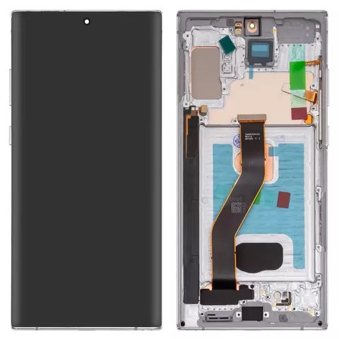 Дисплейний модуль для Samsung N975F Galaxy Note 10 Plus, з рамкою, High Copy, OLED, Silver - 1