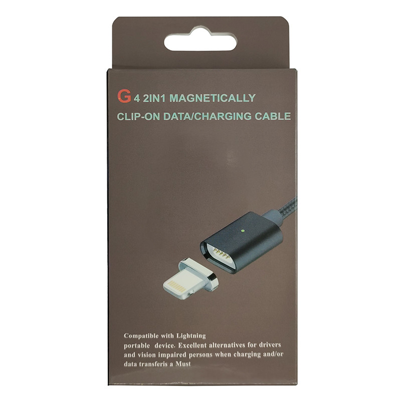 Кабель Magnetic Cable Clip-On Lightning 1m, 2.4A, Black - 4