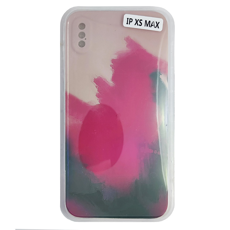 Чохол Silicone Water Print iPhone XS Max Mix Color Red - 1