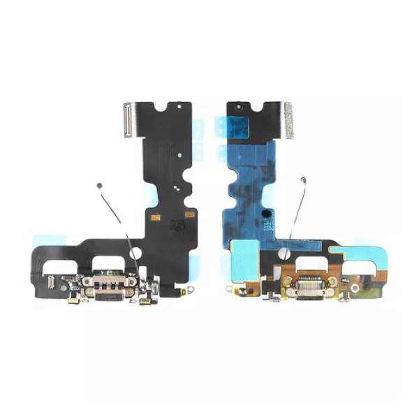 Шлейф для iPhone 7, із роз'ємом зарядки та конектором навушників, Original PRC, Black - 1