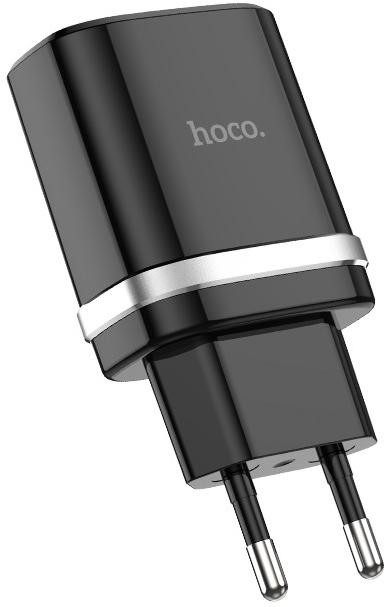 Мережевий Зарядний Пристрій Hoco C12Q, QC 3.0, PD 18W, Cable Type-C, Black - 1