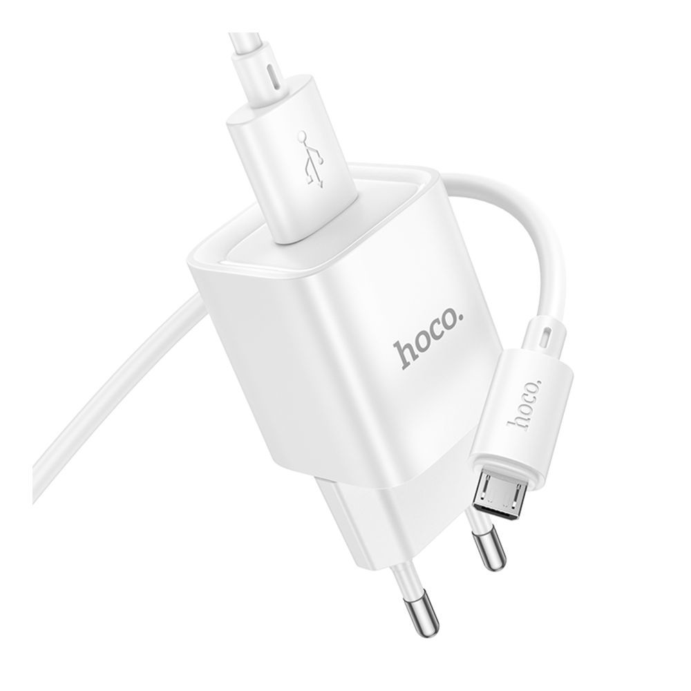 Мережевий зарядний пристрій Hoco C145A, Cable Micro, QC 3.0 18W, White - 6