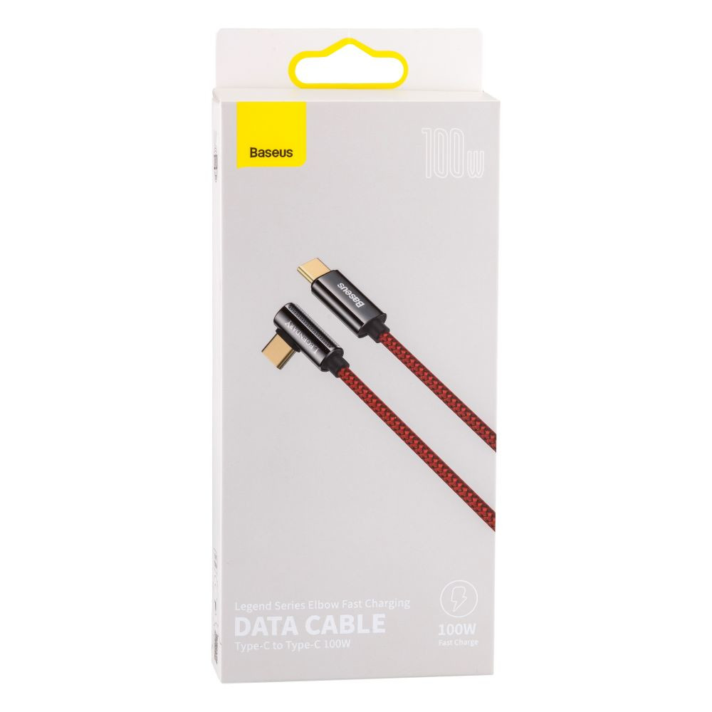 Кабель Baseus Legend Series Elbow Fast Charging Data Cable Type-C to Type-C 100W 2m Red - 2