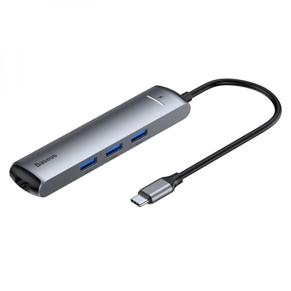 USB-хаб Baseus Type-C to PD of 3xUSB-A 3.0/HDMI 4K/LAN Gray - 3