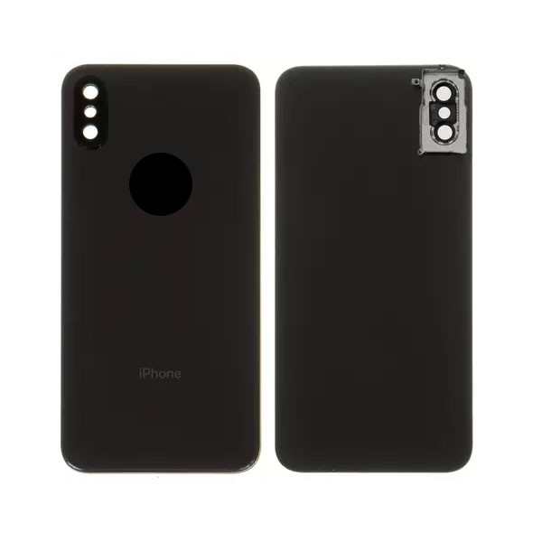 Задня панель корпуса для iPhone XS Max, чорна, із склом камери, small hole - 1