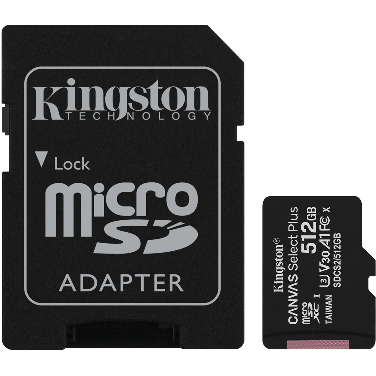 Карта пам'яті Kingston Canvas Select Plus 512Gb microSDXC (UHS-1) class 10 А1 (adapter SD) - 1