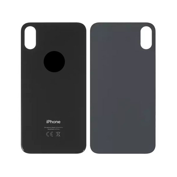 Задня панель корпуса для iPhone XS, чорна, не потрібно знімати скло камери, big hole - 1