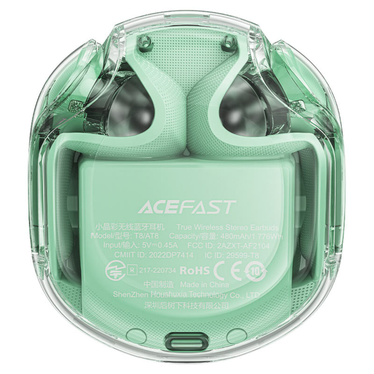 Безпровідна гарнітура Acefast T8 Crystal Mint Green - 3